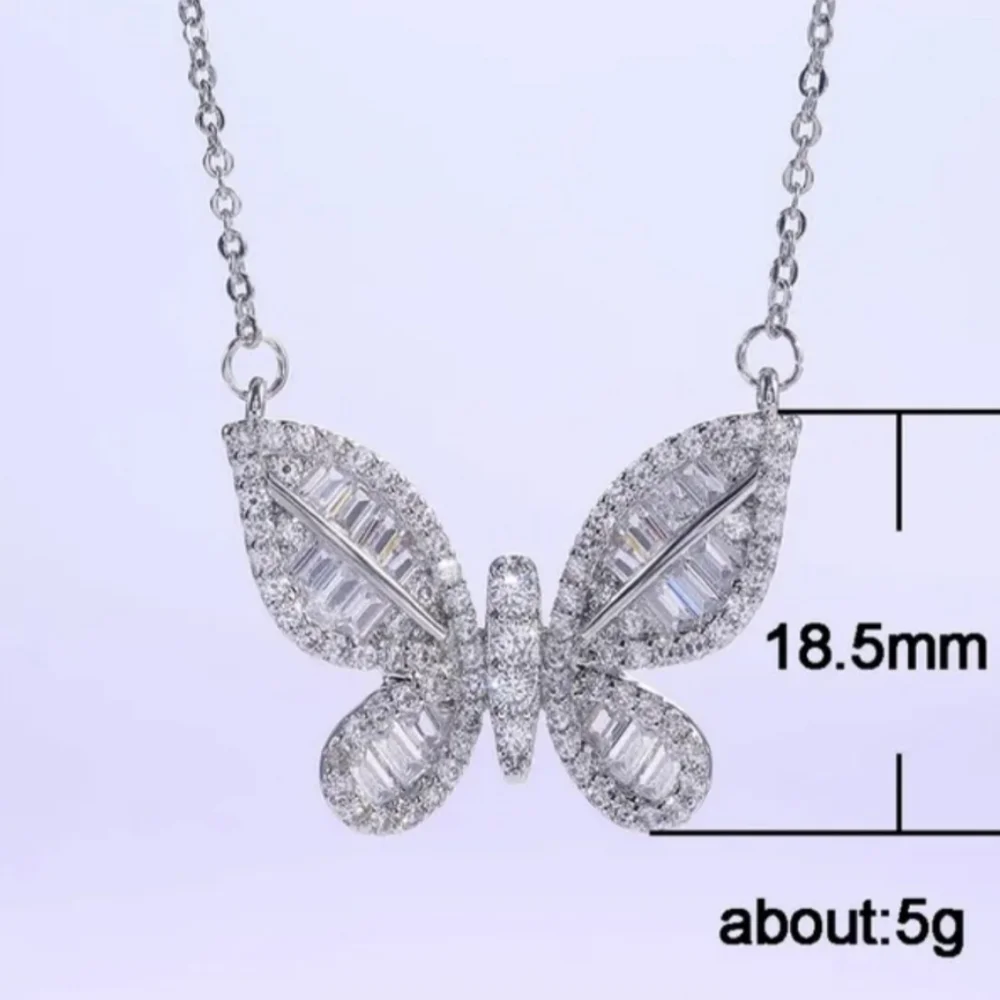 New Blingy Micro-Inlay Diamond Butterfly Necklace - Picture 4 of 4